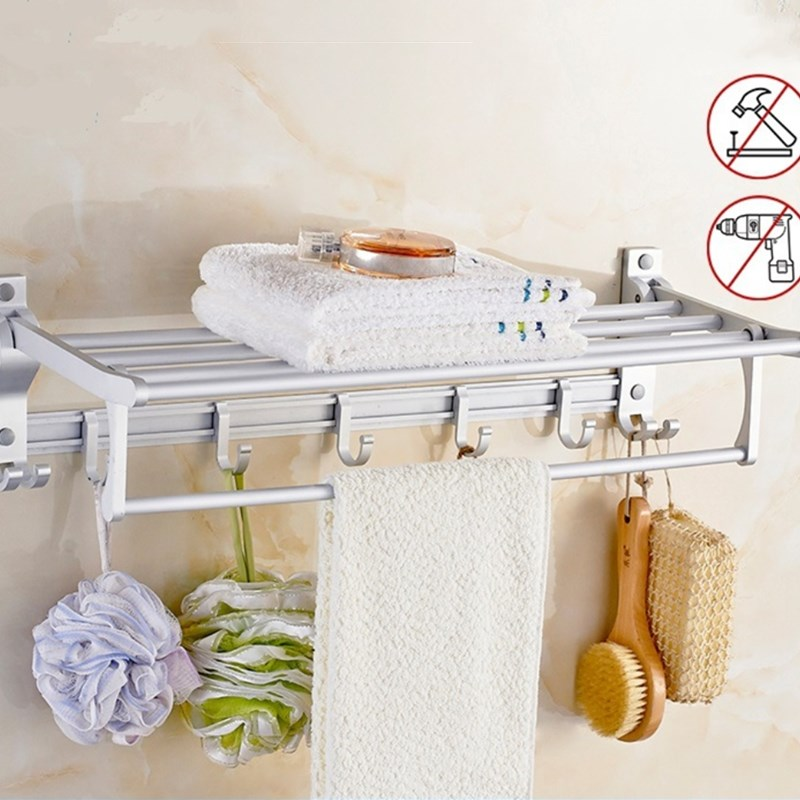 Bathroom Shower Stainless Steel Wall Mounted Towel Rack 