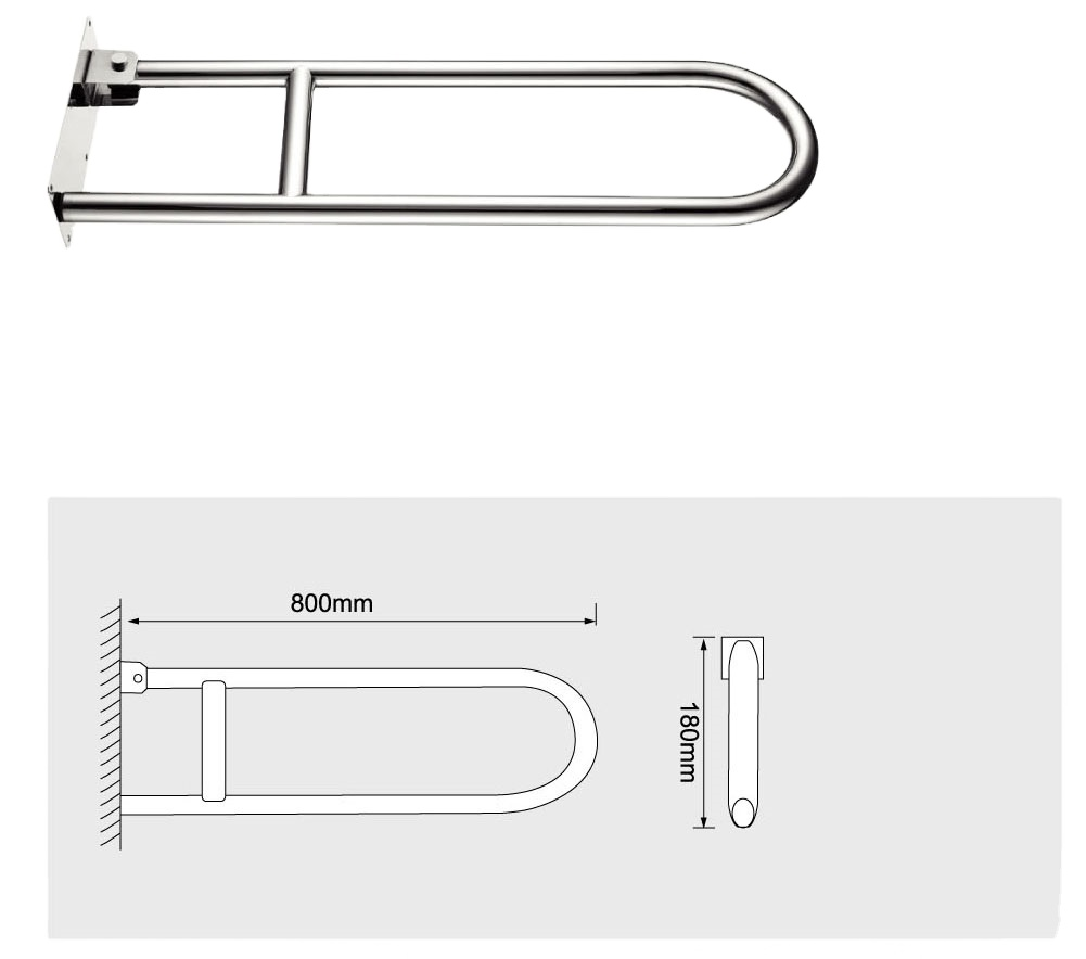 Bathroom Accessory 304 Stainless Steel Safety Grab Bar for Disable