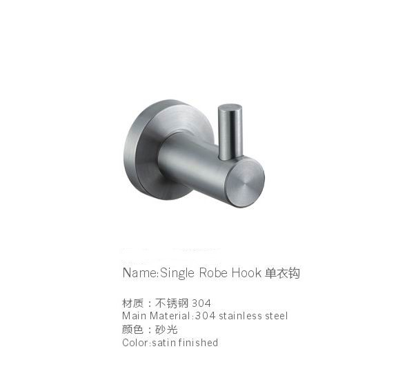 Stainless Steel coat Hook  Wall Mounted Single Robe hooks for Hotel Color Chrome