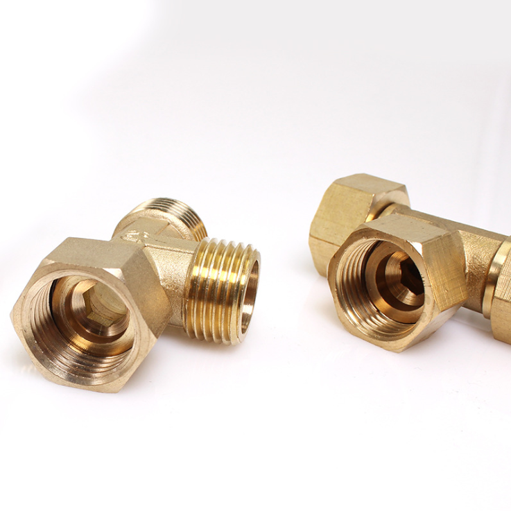 Tee T part in Stainless Steel Toilet Three-way angle valve copper Loose Screwed Bathroom accessory
