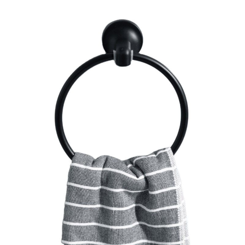 Hotel Bathroom Stainless Steel Black Holder Towel Ring