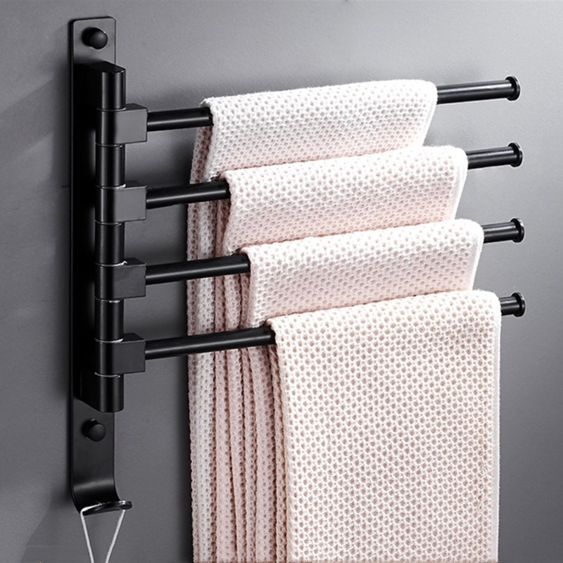 Bathroom Hotel Shower Stainless Steel Towel Rack Black