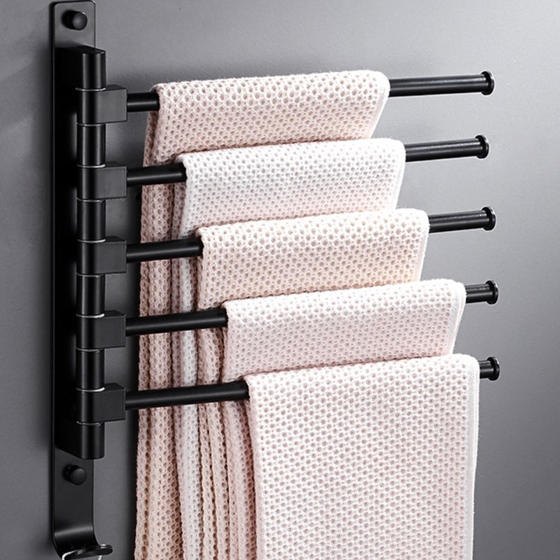 Bathroom Hotel Shower Stainless Steel Towel Rack Black