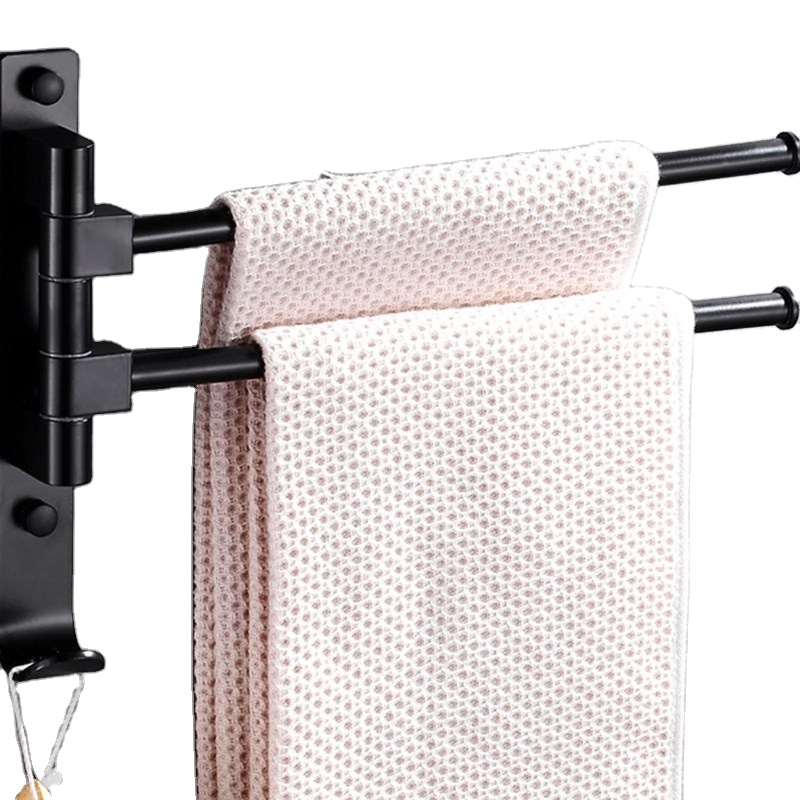 Bathroom Hotel Shower Stainless Steel Towel Rack Black