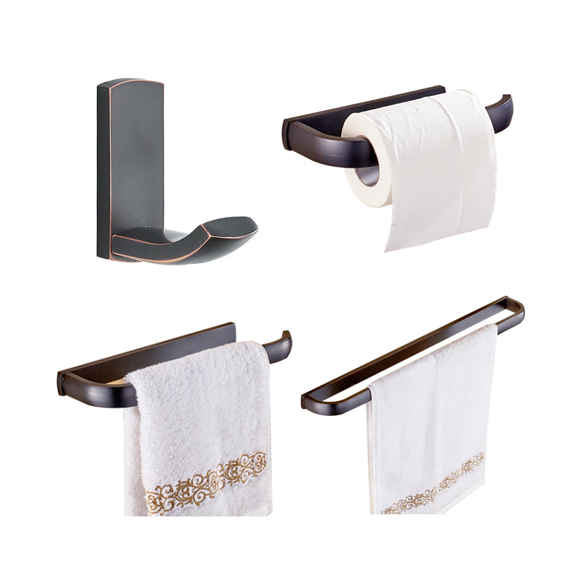 Brass Copper 4pcs bathroom sets Black bathroom accessories set