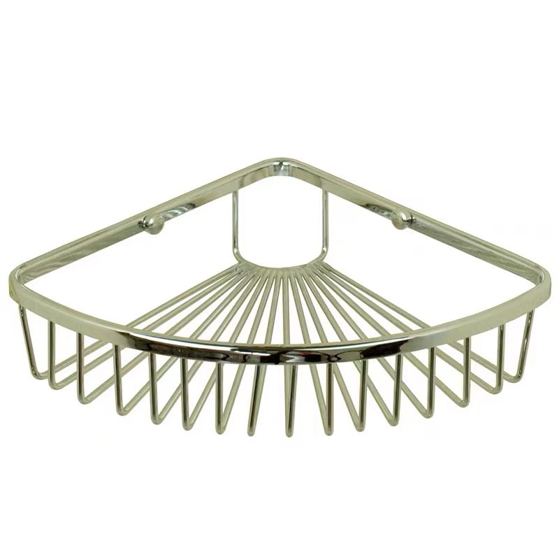 Stainless Steel Single-Layer Deepened Triangular Bathroom Shelf Basket
