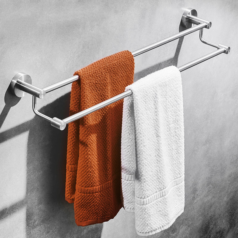 Double pole towel rack