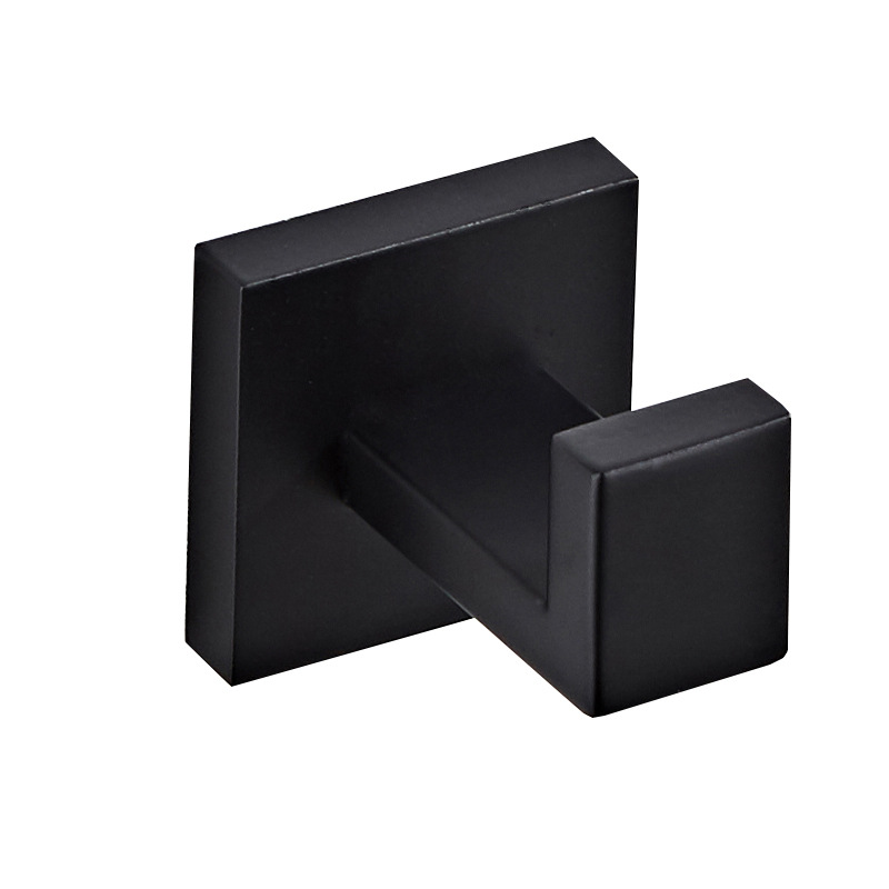  Bathroom Accessories Matte Black Robe Hook Wall Coat Hooks for Towel Clothing Hanging