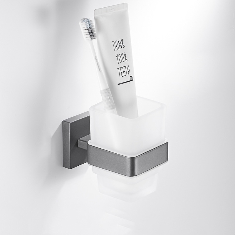 Hot Sale Chrome Bathroom Glass Toothbrush Cup Holder 304SS Tumbler Holder