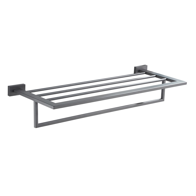 Modern Wall Mount 304SS Material Matte Black Bathroom Towel Rack