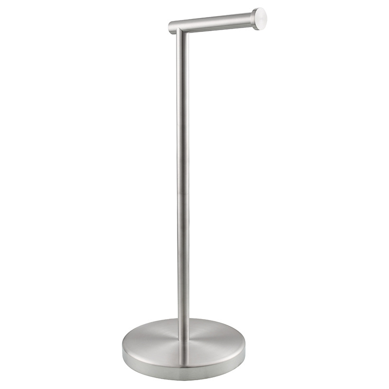 Bathroom Toilet Paper Holder Stand Modern Tissue Roll Holder SUS304 Stainless Steel Rustproof Freestanding Matte Black