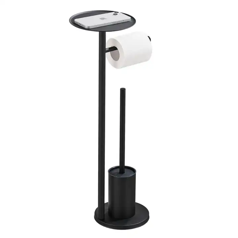 SUS304 Floor Standing Stainless Steel Multifunctional Paper Towel Holder for Bathroom