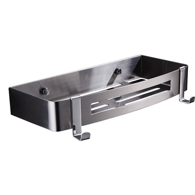 Modern Durable Stainless Steel Space-Saving Shower Corner Shelf Wall-Mounted Rectangular Bathroom Shelf