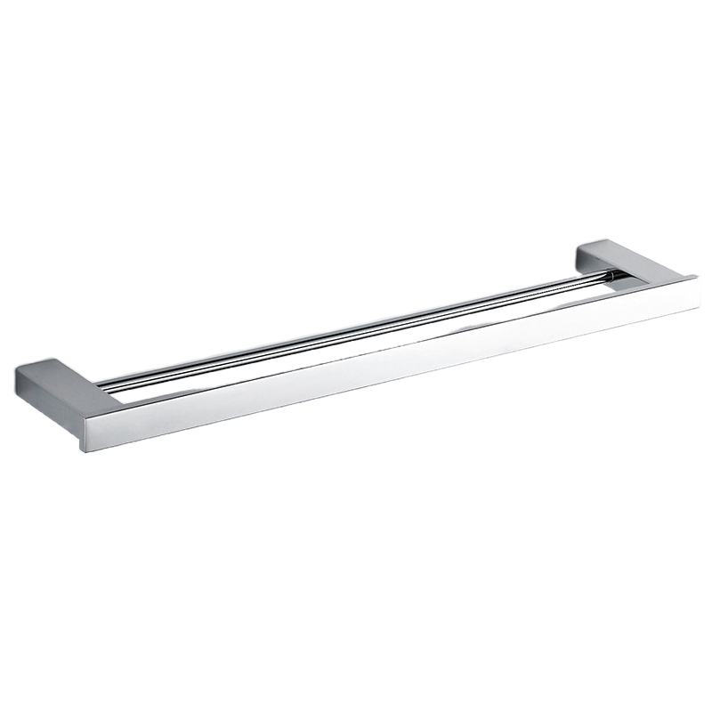  Hotel Use Chrome 304 Stainless Steel Wall Mounted Square Double Towel Rack