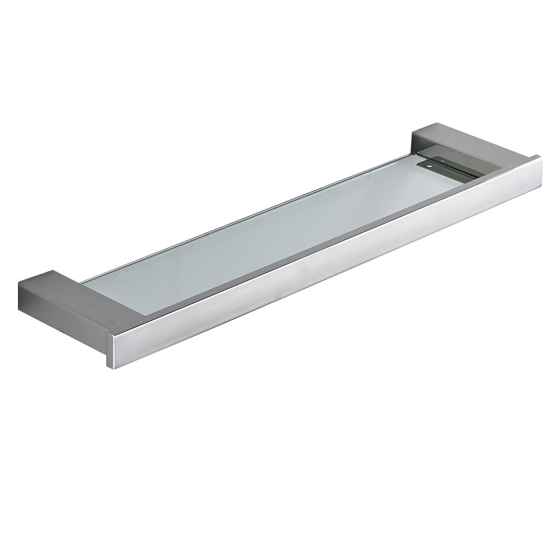 Wall-Mounted 304 Stainless Steel Durable Single Tier Bathroom Storage Shelves Modern Design for Hotels Corner Use